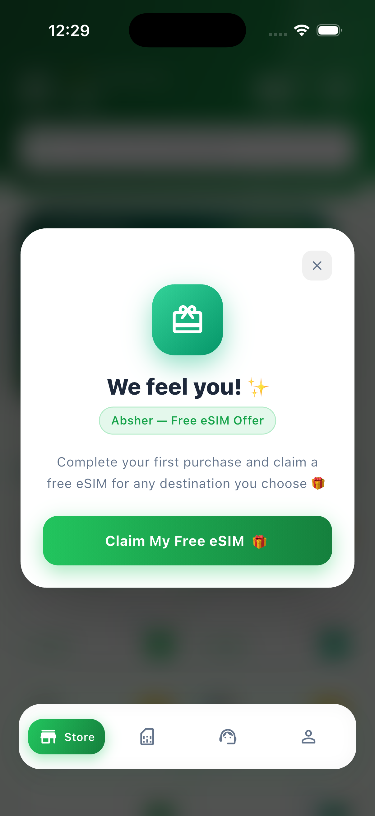 Free eSIM offer